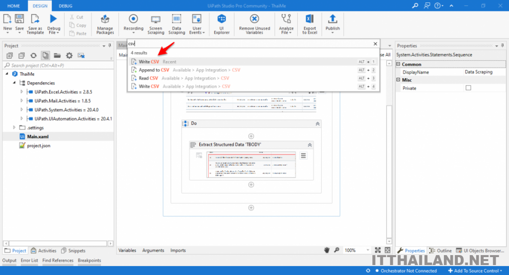UiPath เก็บข้อมูล ThaiMe อย่างง่าย 7 UiPath เก็บข้อมูล ThaiMe อย่างง่าย 7