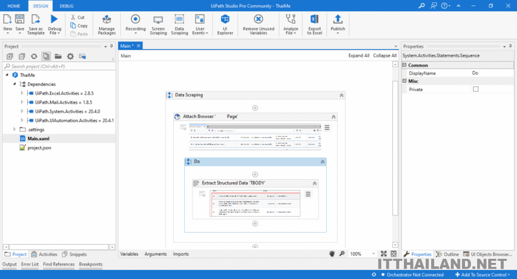 UiPath เก็บข้อมูล ThaiMe อย่างง่าย 6 UiPath เก็บข้อมูล ThaiMe อย่างง่าย 6