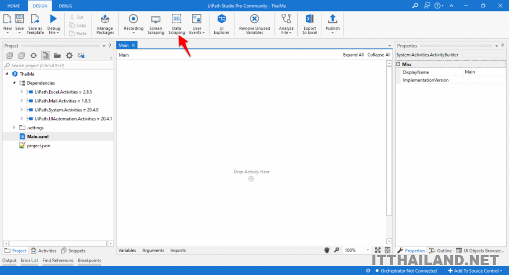 UiPath เก็บข้อมูล ThaiMe อย่างง่าย 5 UiPath เก็บข้อมูล ThaiMe อย่างง่าย 5