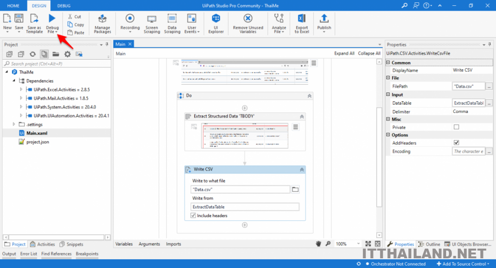 UiPath เก็บข้อมูล ThaiMe อย่างง่าย 8 UiPath เก็บข้อมูล ThaiMe อย่างง่าย 8