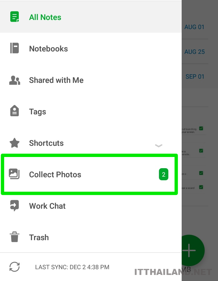 ปิดการใช้งาน Collect Photo บน Evernote Android 1 ปิดการใช้งาน Collect Photo บน Evernote Android 1