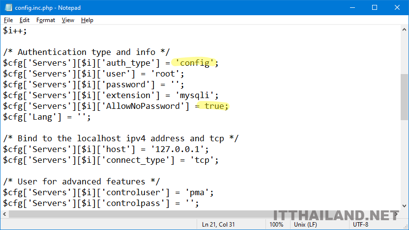 Enable login phpmyadmin on Xampp 4