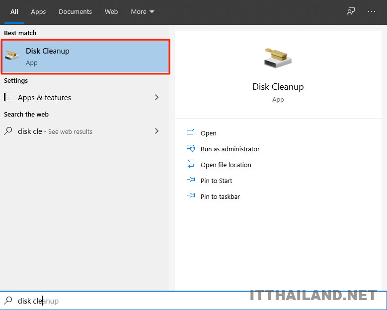 วิธีลบไฟล์ขยะ Windows10 ด้วย Disk Cleanup - It Thailand