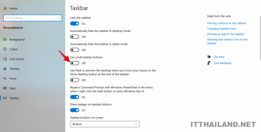 ปรับขนาด Taskbar Windows 10 ให้เล็กลง 3 ปรับขนาด Taskbar Windows 10 ให้เล็กลง 3