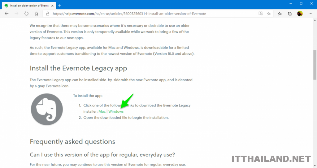 การดาวน์โหลด Evernote เวอร์ชั่นเก่า (Evernote Legacy app) บน Windows 2 การดาวน์โหลด Evernote เวอร์ชั่นเก่า (Evernote Legacy app) บน Windows 2