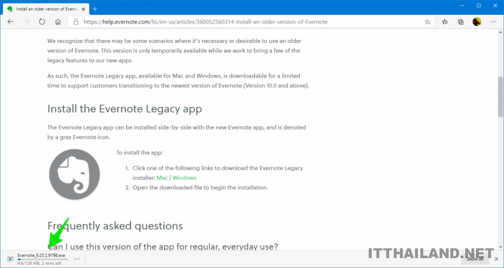 การดาวน์โหลด Evernote เวอร์ชั่นเก่า (Evernote Legacy app) บน Windows 3 การดาวน์โหลด Evernote เวอร์ชั่นเก่า (Evernote Legacy app) บน Windows 3