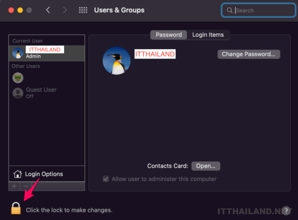การตั้งค่ารหัสผ่าน root บนระบบ macOS 3 การตั้งค่ารหัสผ่าน root บนระบบ macOS 3