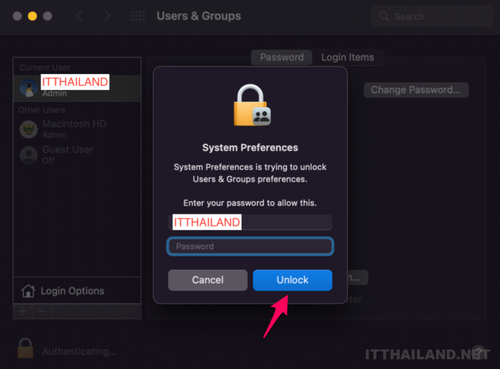 การตั้งค่ารหัสผ่าน root บนระบบ macOS 4 การตั้งค่ารหัสผ่าน root บนระบบ macOS 4
