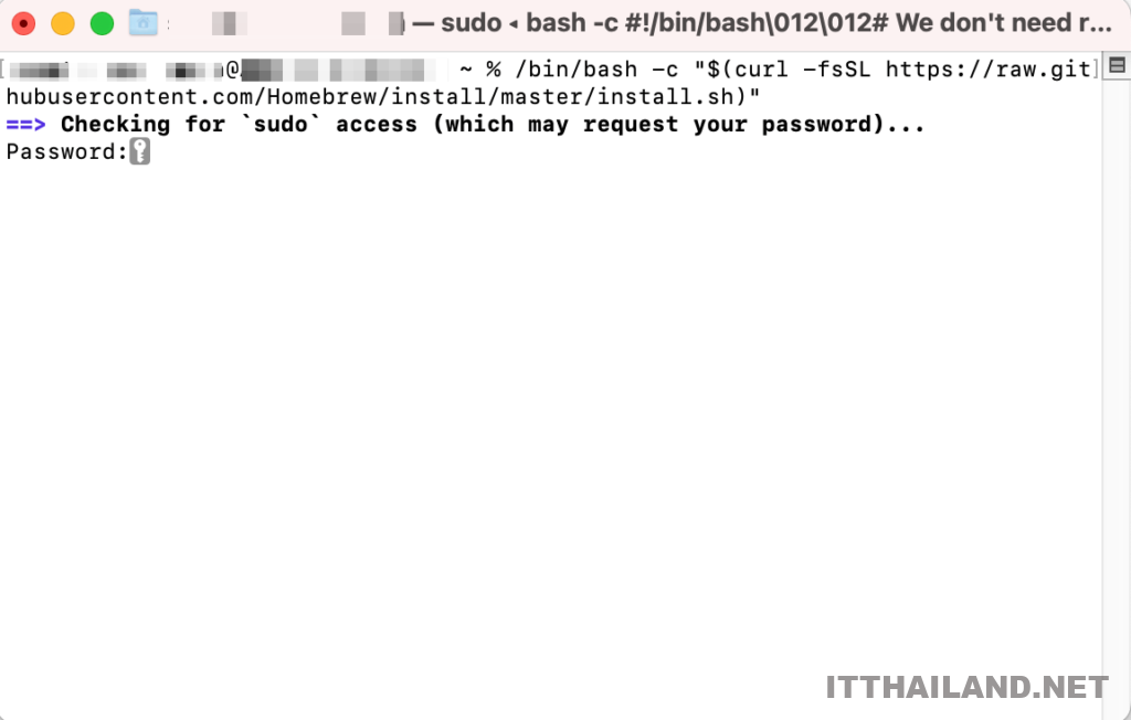 การติดตั้ง Homebrew บน macOS 2 การติดตั้ง Homebrew บน macOS 2